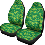 Green Digital Camo Pattern Print Universal Fit Car Seat Covers