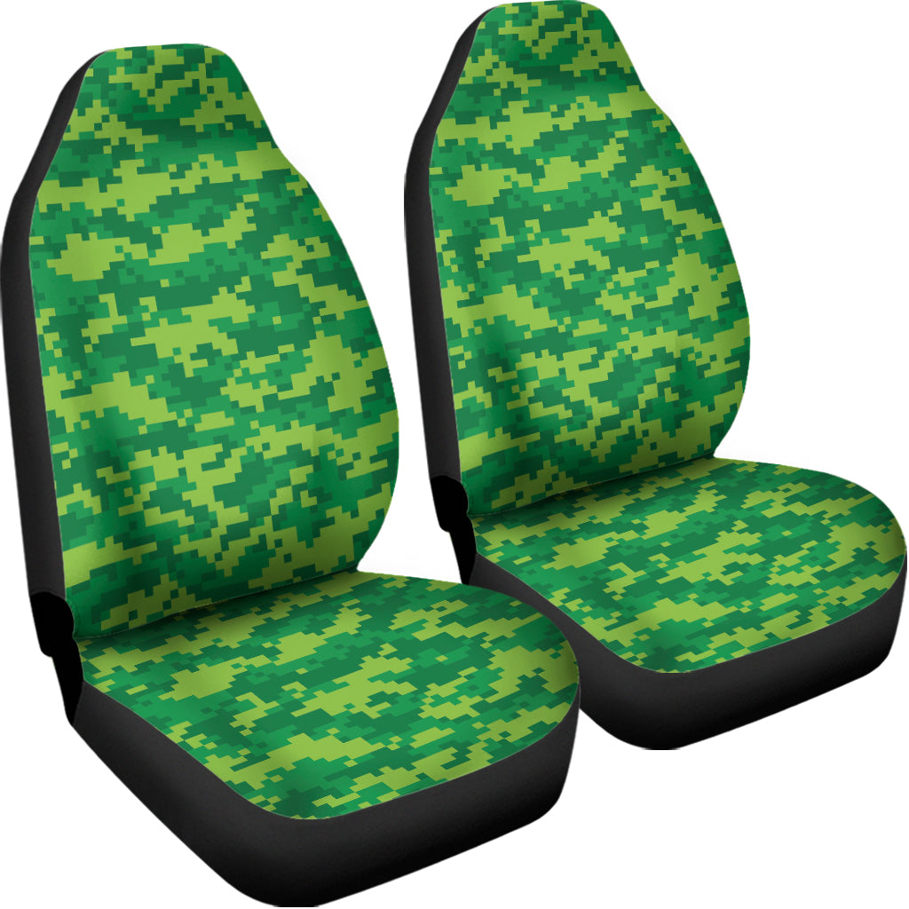 Green Digital Camo Pattern Print Universal Fit Car Seat Covers