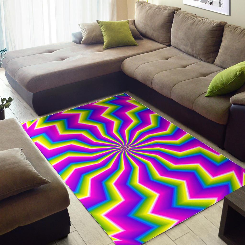 Green Dizzy Moving Optical Illusion Area Rug GearFrost