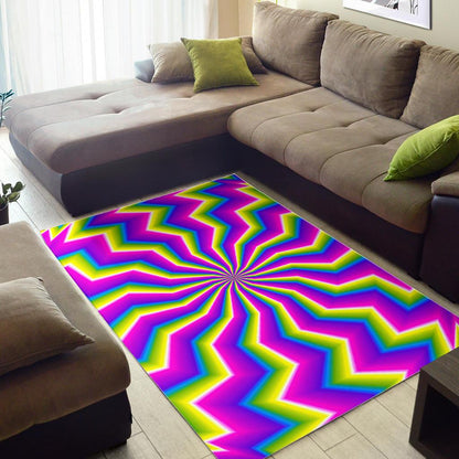 Green Dizzy Moving Optical Illusion Area Rug GearFrost