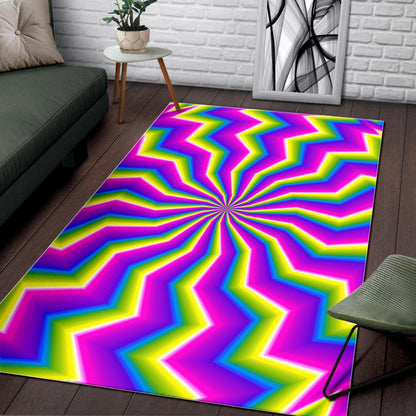 Green Dizzy Moving Optical Illusion Area Rug GearFrost