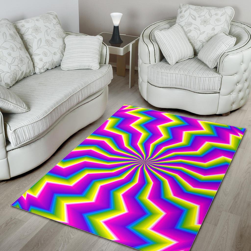 Green Dizzy Moving Optical Illusion Area Rug GearFrost