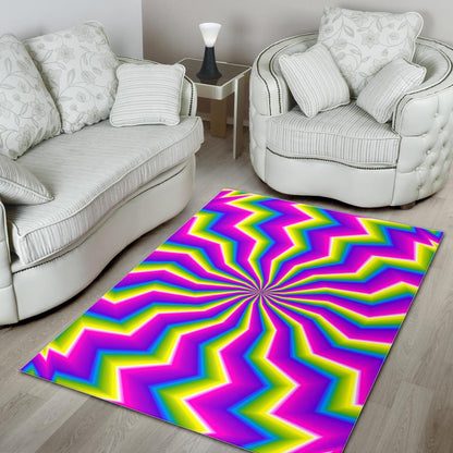 Green Dizzy Moving Optical Illusion Area Rug GearFrost