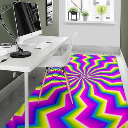 Green Dizzy Moving Optical Illusion Area Rug GearFrost