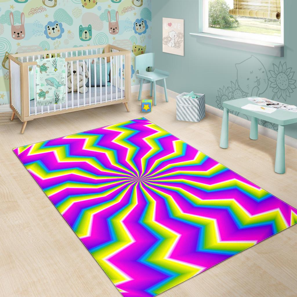 Green Dizzy Moving Optical Illusion Area Rug GearFrost