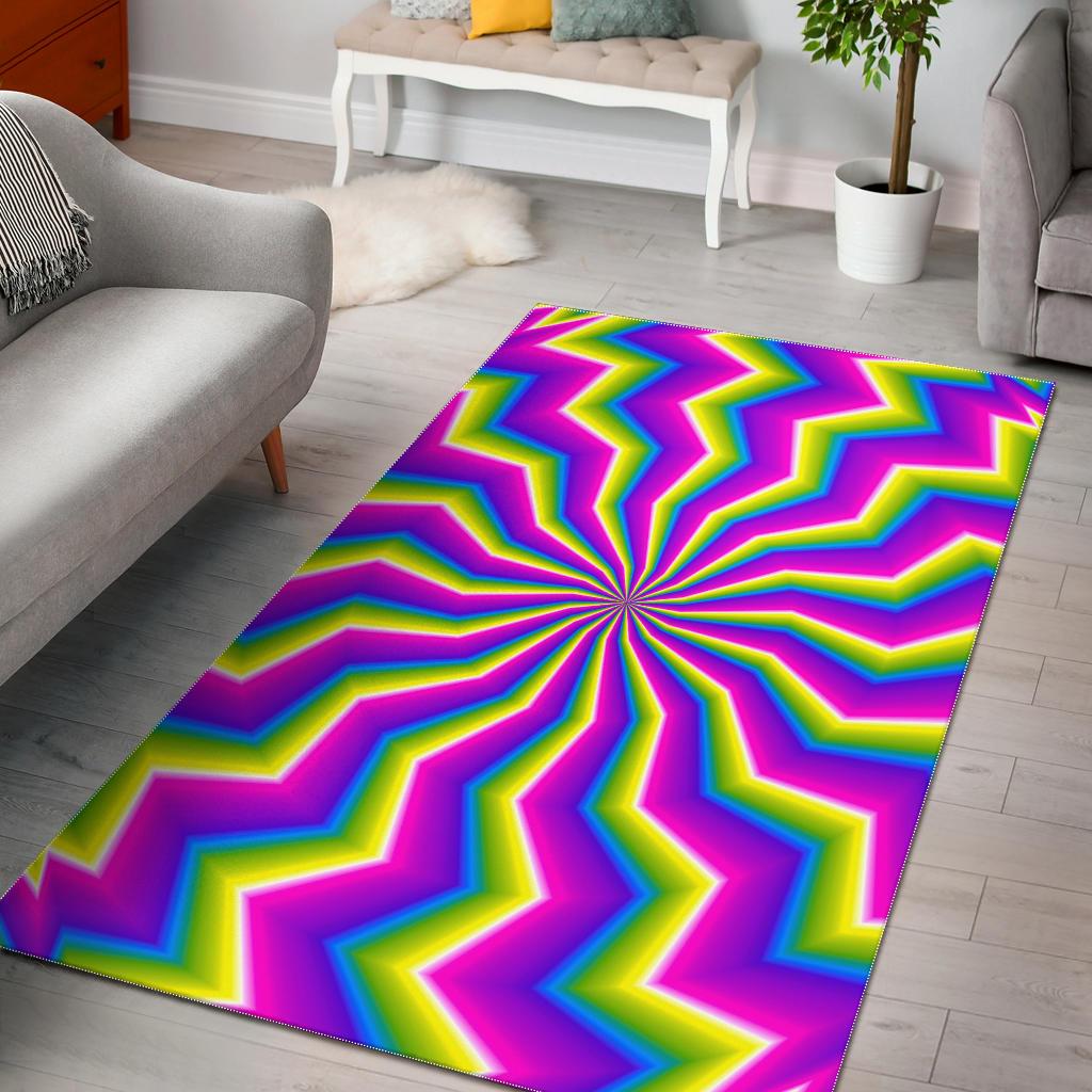 Green Dizzy Moving Optical Illusion Area Rug GearFrost