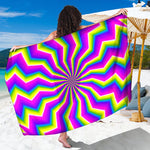 Green Dizzy Moving Optical Illusion Beach Sarong Wrap