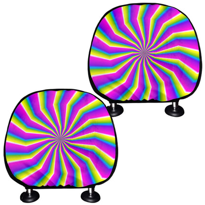 Green Dizzy Moving Optical Illusion Car Headrest Covers
