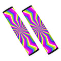 Green Dizzy Moving Optical Illusion Car Seat Belt Covers
