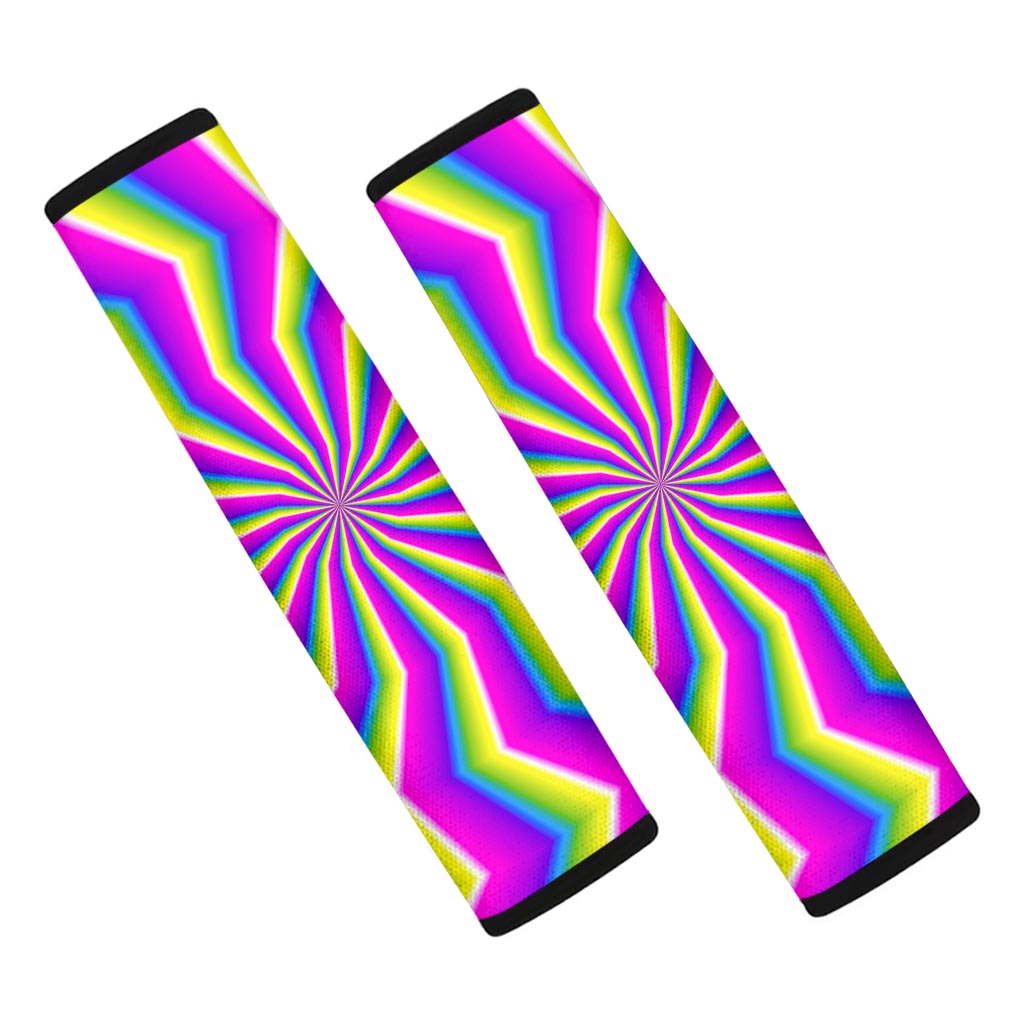 Green Dizzy Moving Optical Illusion Car Seat Belt Covers