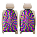 Green Dizzy Moving Optical Illusion Car Seat Organizers
