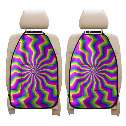 Green Dizzy Moving Optical Illusion Car Seat Organizers