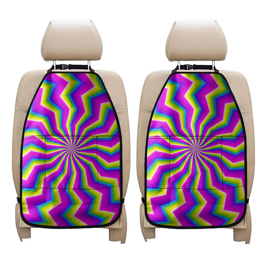Green Dizzy Moving Optical Illusion Car Seat Organizers