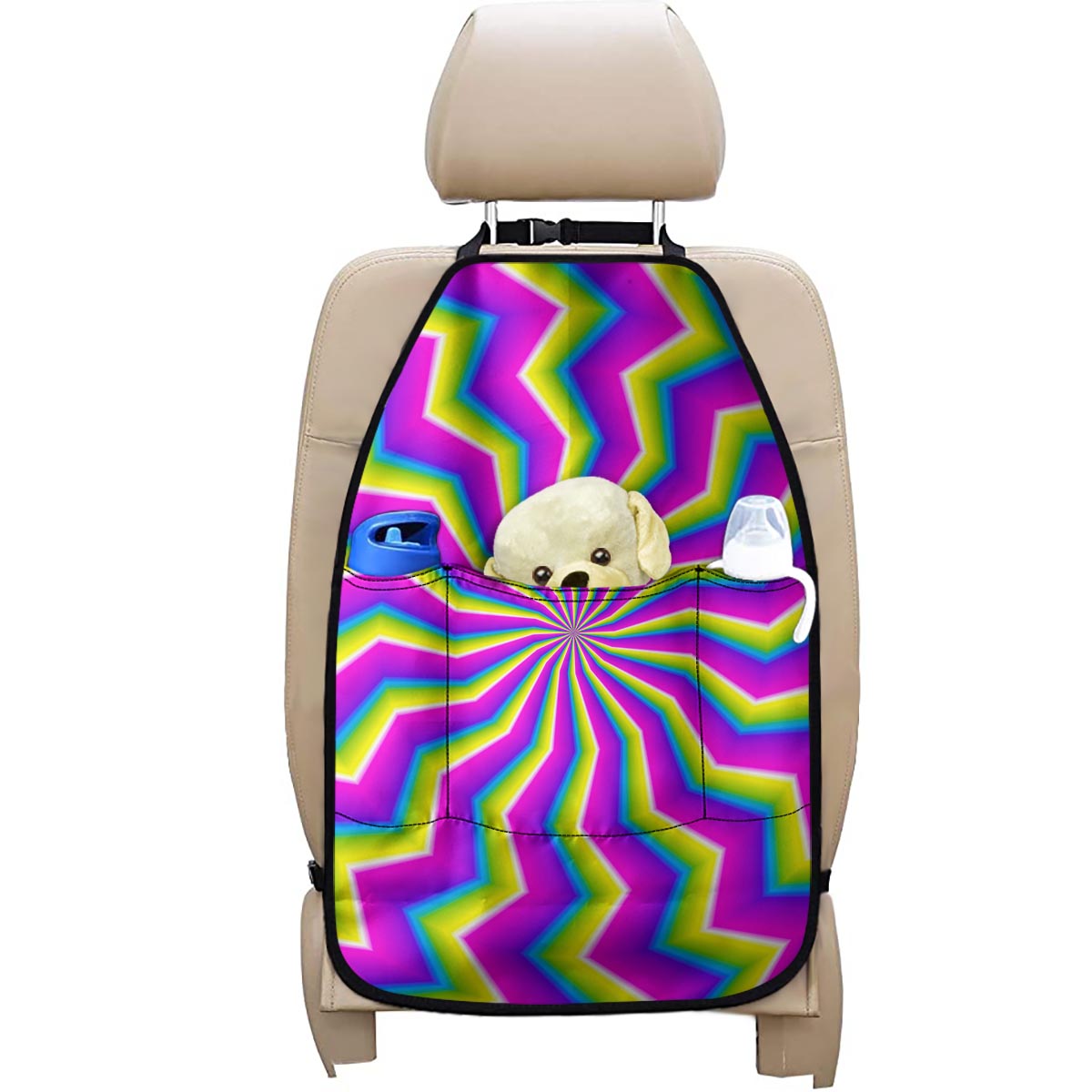 Green Dizzy Moving Optical Illusion Car Seat Organizers