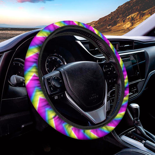 Green Dizzy Moving Optical Illusion Car Steering Wheel Cover