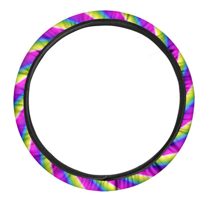 Green Dizzy Moving Optical Illusion Car Steering Wheel Cover