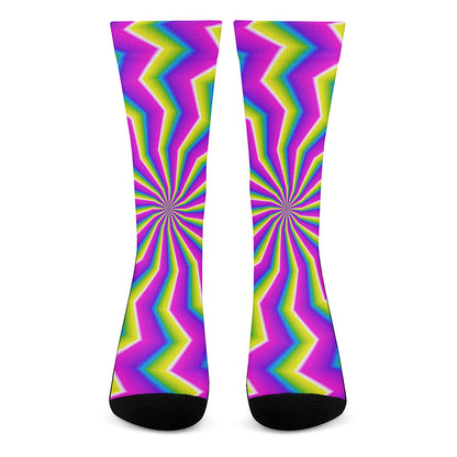 Green Dizzy Moving Optical Illusion Crew Socks