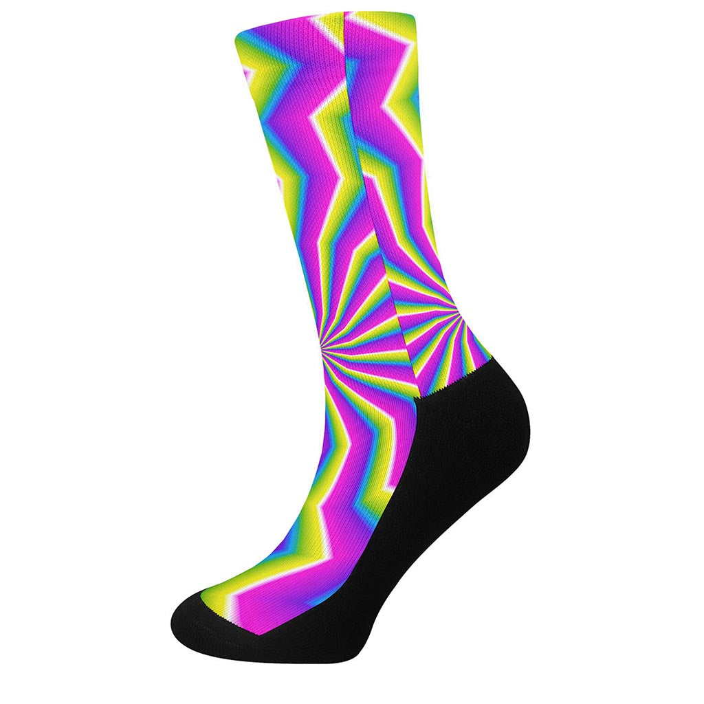 Green Dizzy Moving Optical Illusion Crew Socks