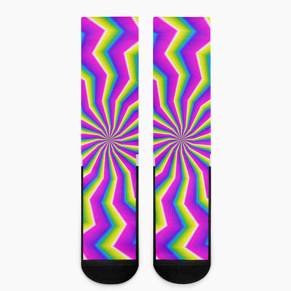 Green Dizzy Moving Optical Illusion Crew Socks