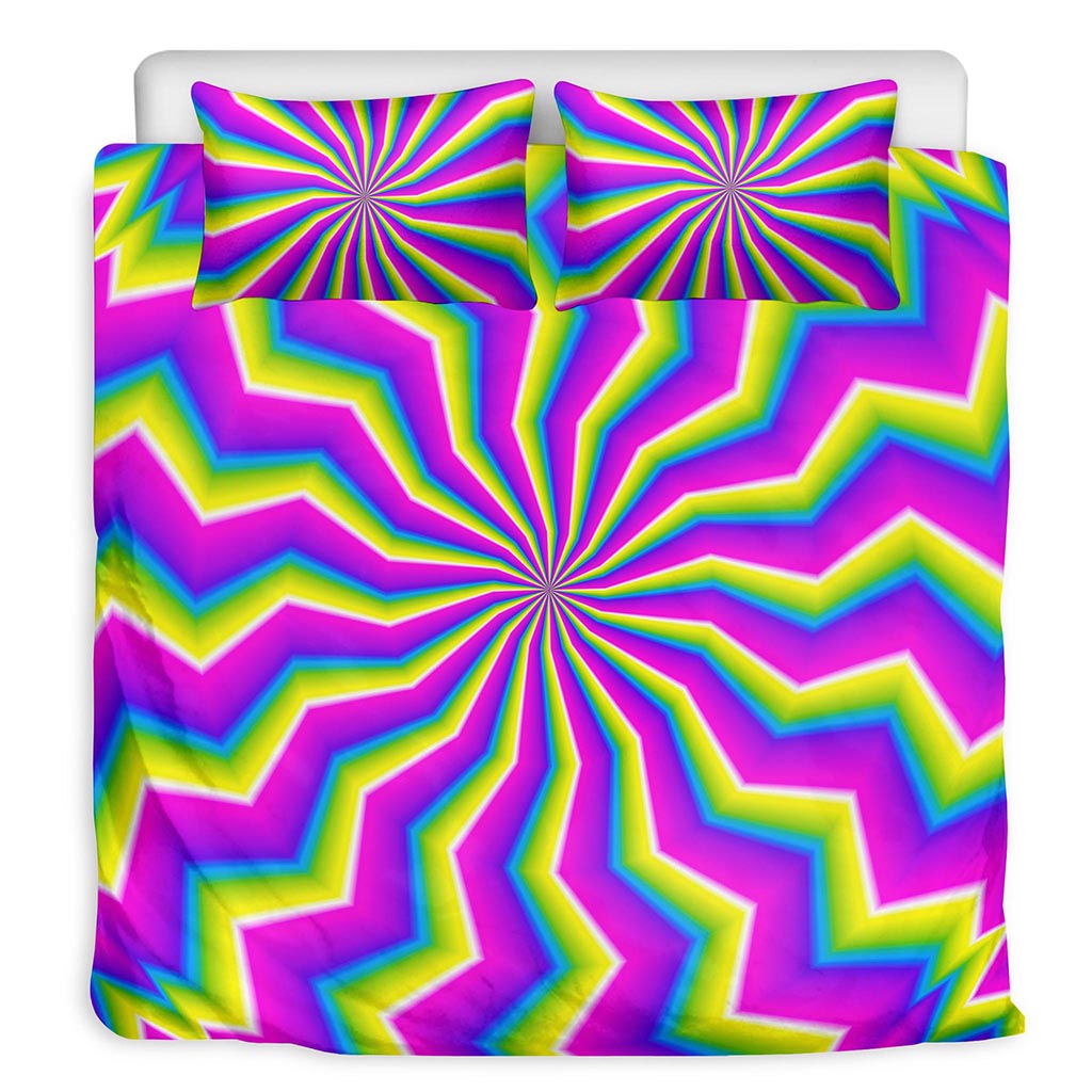 Green Dizzy Moving Optical Illusion Duvet Cover Bedding Set