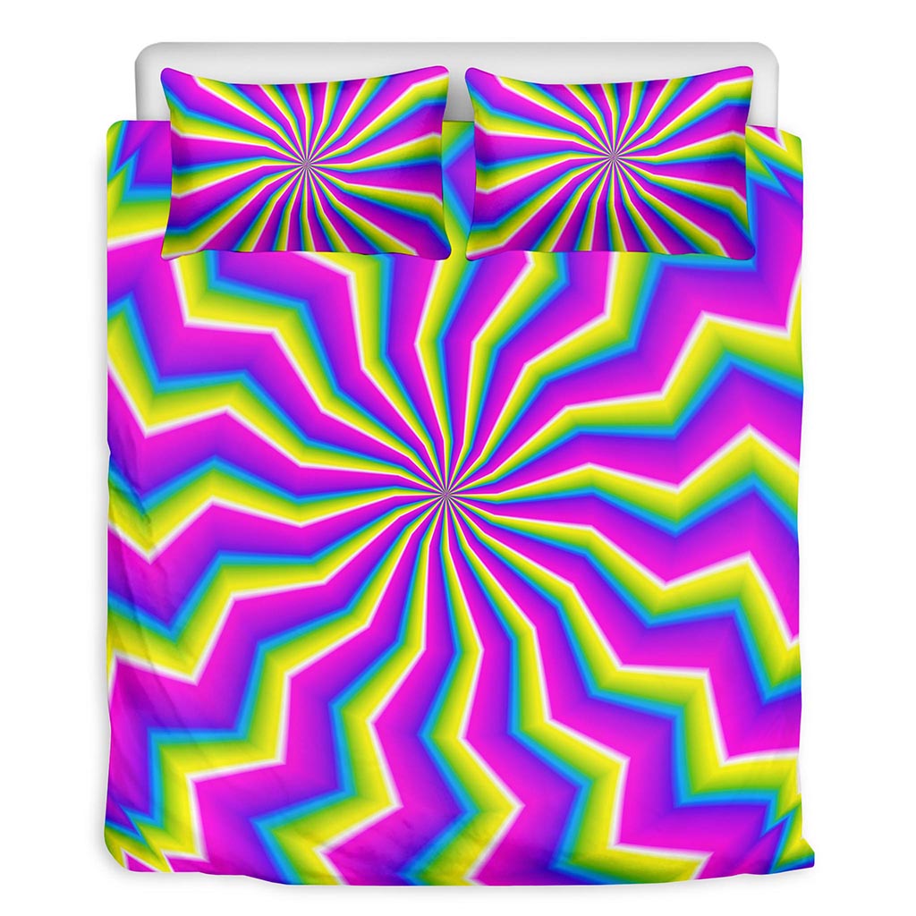 Green Dizzy Moving Optical Illusion Duvet Cover Bedding Set