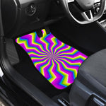 Green Dizzy Moving Optical Illusion Front and Back Car Floor Mats