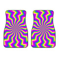 Green Dizzy Moving Optical Illusion Front Car Floor Mats