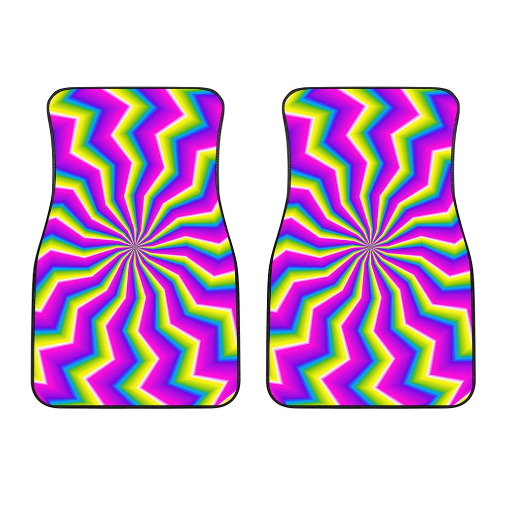 Green Dizzy Moving Optical Illusion Front Car Floor Mats