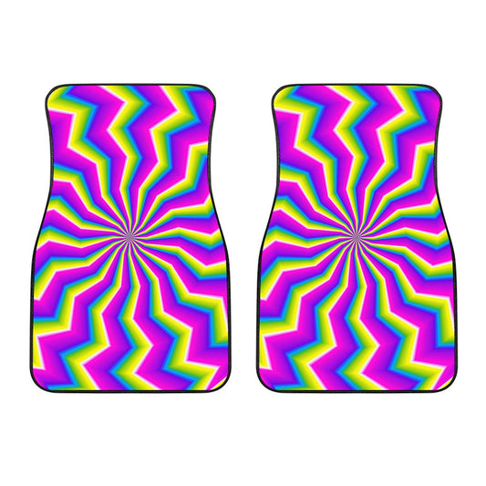 Green Dizzy Moving Optical Illusion Front Car Floor Mats
