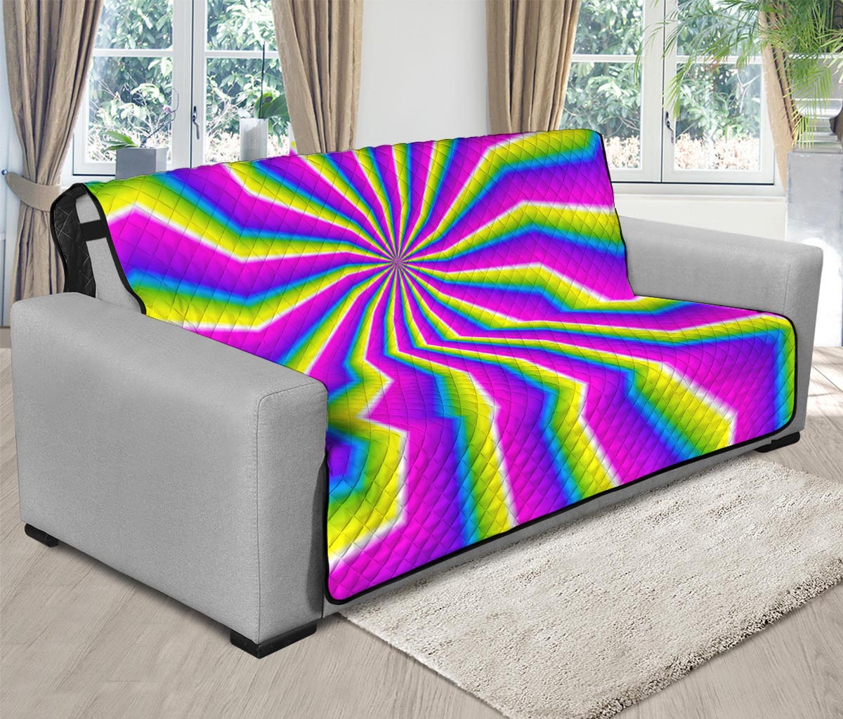 Green Dizzy Moving Optical Illusion Futon Protector