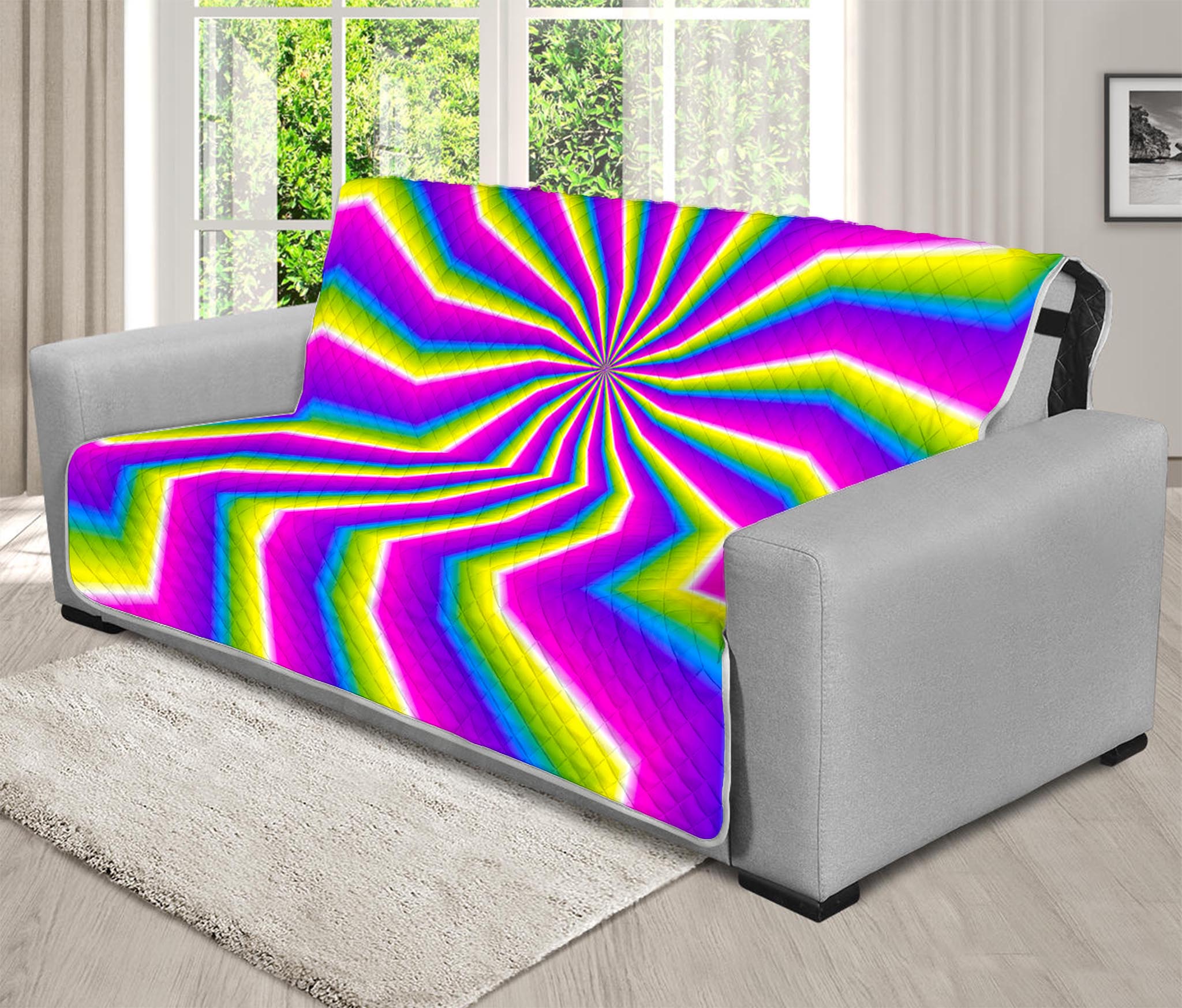 Green Dizzy Moving Optical Illusion Futon Protector