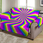 Green Dizzy Moving Optical Illusion Loveseat Protector