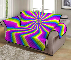 Green Dizzy Moving Optical Illusion Loveseat Protector