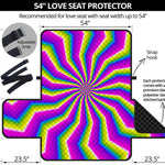 Green Dizzy Moving Optical Illusion Loveseat Protector