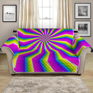 Green Dizzy Moving Optical Illusion Loveseat Protector