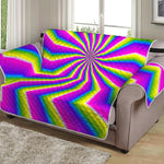 Green Dizzy Moving Optical Illusion Loveseat Protector