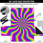 Green Dizzy Moving Optical Illusion Loveseat Protector