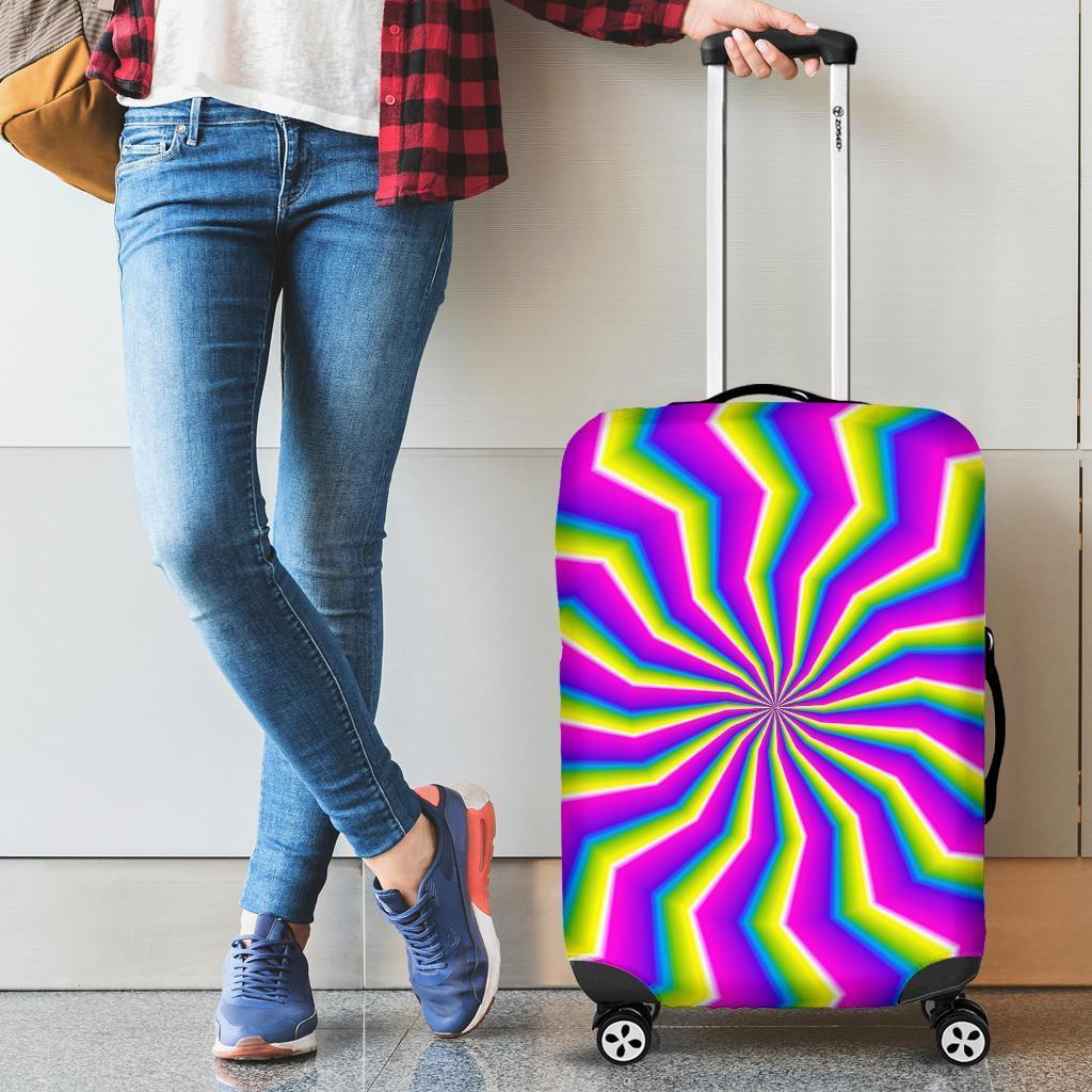 Green Dizzy Moving Optical Illusion Luggage Cover GearFrost