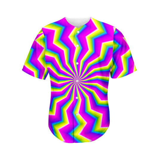 Green Dizzy Moving Optical Illusion Men's Baseball Jersey