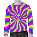 Green Dizzy Moving Optical Illusion Men's Crewneck Sweatshirt GearFrost