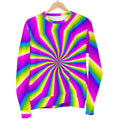 Green Dizzy Moving Optical Illusion Men's Crewneck Sweatshirt