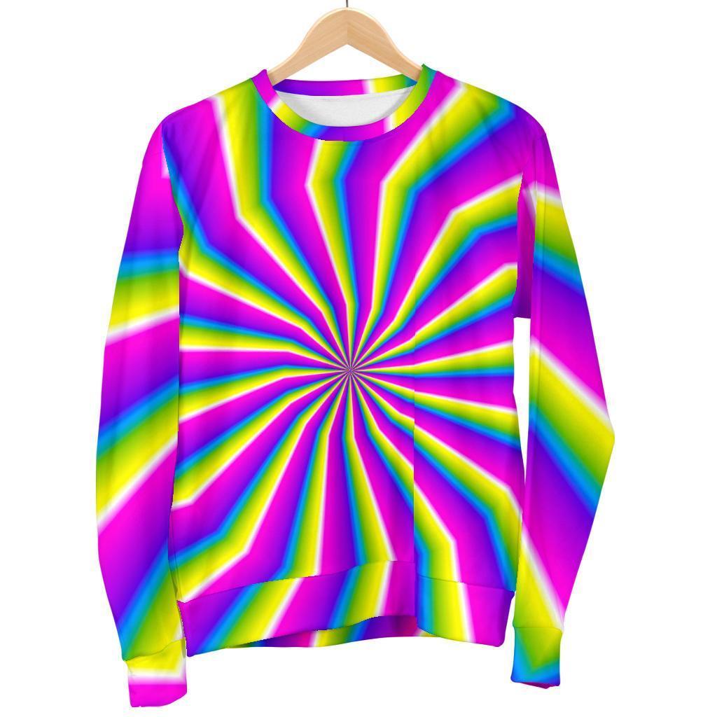 Green Dizzy Moving Optical Illusion Men's Crewneck Sweatshirt GearFrost