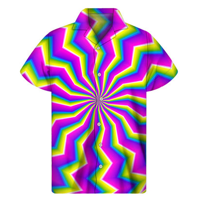 Green Dizzy Moving Optical Illusion Men's Short Sleeve Shirt