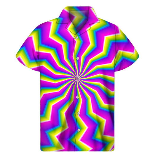 Green Dizzy Moving Optical Illusion Men's Short Sleeve Shirt