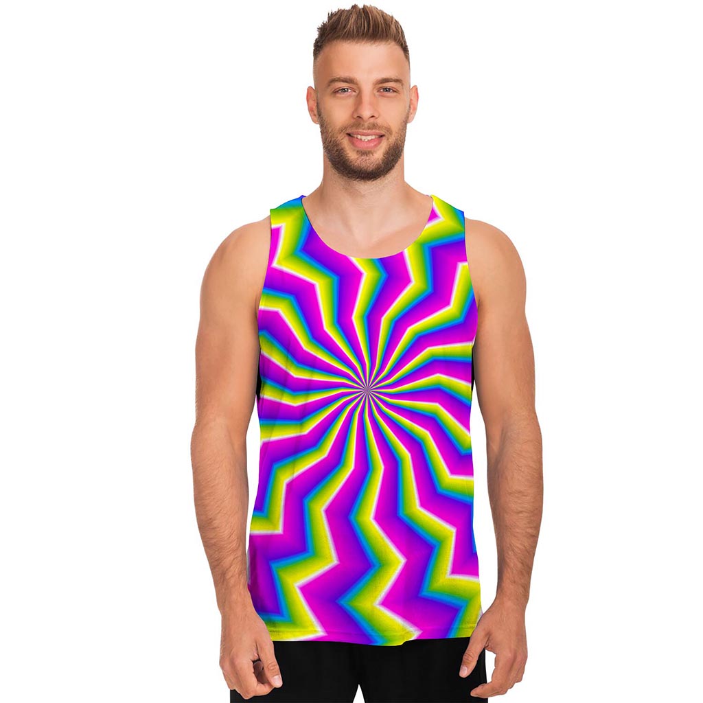 Green Dizzy Moving Optical Illusion Men's Tank Top