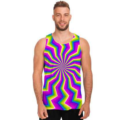 Green Dizzy Moving Optical Illusion Men's Tank Top