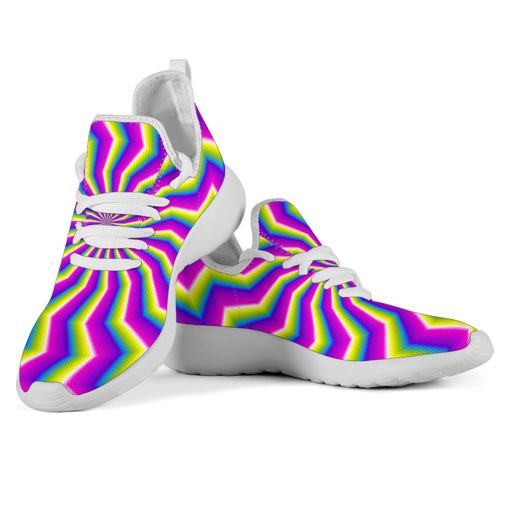 Green Dizzy Moving Optical Illusion Mesh Knit Shoes GearFrost
