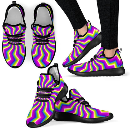 Green Dizzy Moving Optical Illusion Mesh Knit Shoes GearFrost