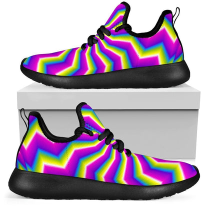 Green Dizzy Moving Optical Illusion Mesh Knit Shoes GearFrost