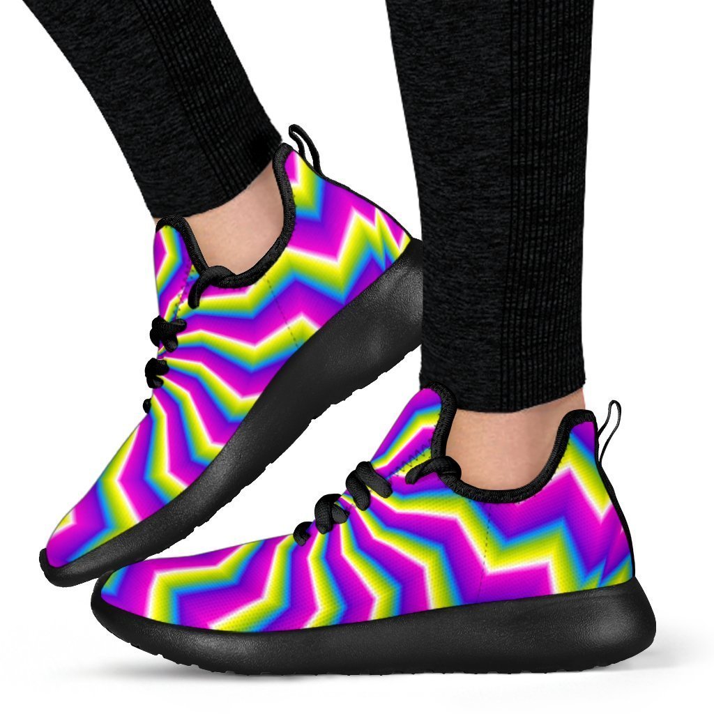 Green Dizzy Moving Optical Illusion Mesh Knit Shoes GearFrost